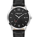 Kenneth Cole Kenneth Cole Slim KCWGB2122801  KCWGB2122801 кварцевые мужские часы черный циферблат, браслет кожа + текстиль — вид спереди