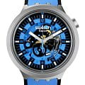 Swatch Swatch Big Bold Irony Lacquered SB07S106  SB07S106 кварцевые мужские часы голубой циферблат, браслет резина — вид спереди
