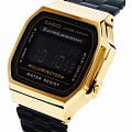 Casio Casio Vintage A168WEGB-1BDF (A168WEGB-1B) мужские часы  циферблат на запястье