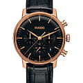 Rado Rado Coupole Classic R22911165 Classic R22911165 кварцевые мужские часы черный циферблат, браслет кожаный — вид спереди