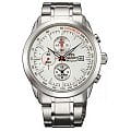 Orient Orient TD11001W (FTD11001W)  FTD11001W кварцевые мужские часы  белый циферблат, браслет 18-каратное желтое золото — вид спереди