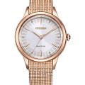 Citizen Citizen Citizen L EM1153-88A  EM1153-88A кварцевые женские часы серебристый циферблат, браслет нержавеющая сталь с ip-покрытием — вид спереди