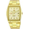 Orient Orient PMAA002C (FPMAA002C)  FPMAA002C автокварц (кинетик) мужские часы золотой циферблат, браслет нержавеющая сталь — вид спереди