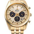 Orient Orient Chronograph RA-TX0301G1 (RA-TX0301G10B)  RA-TX0301G10B кварцевые мужские часы шампань циферблат, браслет нержавеющая сталь с ip-покрытием — вид спереди