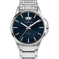 Jacques Lemans Jacques Lemans Classic 1-1540M  1-1540M кварцевые мужские часы синий циферблат, браслет нержавеющая сталь — вид спереди