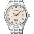 Seiko Seiko Presage SRPF47J1  SRPF47J1 механические женские часы бежевый циферблат, браслет нержавеющая сталь — вид спереди
