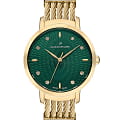 Jacques Philippe Jacques Philippe Milady JPQLS0626X4  JPQLS0626X4 кварцевые женские часы зеленый циферблат, браслет нержавеющая сталь с ip-покрытием — вид спереди