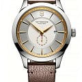 Victorinox Victorinox 241767  241767 кварцевые мужские часы серебристый циферблат, браслет кожаный — вид спереди
