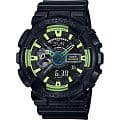 Casio Casio G-Shock GA-110LY-1A GA-110 GA-110LY-1A электронные мужские часы зеленый циферблат, браслет пластик — вид спереди