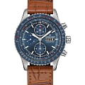 Hamilton Hamilton Khaki Aviation Converter Auto Chrono H76746540  H76746540 механические мужские часы синий циферблат, браслет кожаный — вид спереди