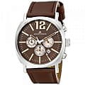 Jacques Lemans Jacques Lemans 1-1645G  1-1645G кварцевые мужские часы коричневый циферблат, браслет кожаный — вид спереди
