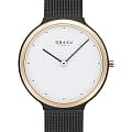 Obaku Obaku Mesh V269LXMWMB  V269LXMWMB кварцевые женские часы белый циферблат, браслет сталь с ip покрытием — вид спереди