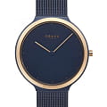Obaku Obaku Mesh V269LXSLML  V269LXSLML кварцевые женские часы синий циферблат, браслет сталь с ip покрытием — вид спереди