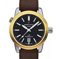 Certina Certina DS+ C041.407.19.051.90  C0414071905190 механические мужские часы черный циферблат, браслет кожаный — вид спереди
