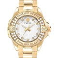 Philipp Plein Philipp Plein Plein Majesty PWOFA0725  PWOFA0725 кварцевые женские часы белый циферблат, браслет нержавеющая сталь с pvd-покрытием — вид спереди