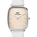 Daniel Wellington Daniel Wellington Marlon Wire Linen Silver DW00100812  DW00100812 кварцевые женские часы бежевый циферблат, браслет нержавеющая сталь — вид спереди