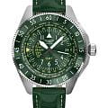 Aviator Aviator Airacobra V.1.37.0.309.4  V.1.37.0.309.4 кварцевые мужские часы зеленый циферблат, браслет кожаный — вид спереди