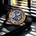 Stuhrling Stuhrling Majestic 1015.04 механические мужские часы часы, крупный план черный циферблат