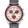 Swatch Swatch x Omega Bioceramic Moonswatch Mission to Pluto SO33M101  SO33M101 кварцевые мужские часы  циферблат, браслет нейлон — вид спереди