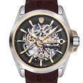 Wainer Wainer WA.25677-F  WA.25677-F механические мужские часы зеленый циферблат, браслет кожаный — вид спереди