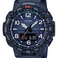 Casio Casio Pro Trek PRT-B50-2 PRT PRT-B50-2ER кварцевые мужские часы синий циферблат, браслет пластик — вид спереди