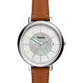 Fossil Fossil Carlie ES5090  ES5090 кварцевые женские часы перламутровый циферблат, браслет кожаный — вид спереди