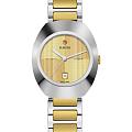 Rado Rado DiaStar Original R12170253  R12170253 механические женские часы желтый циферблат, браслет нержавеющая сталь с pvd-покрытием — вид спереди