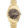 Fossil Fossil Scarlette ES5206  ES5206 кварцевые женские часы коричневый циферблат, браслет сталь с ip покрытием — вид спереди