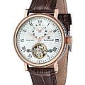 Earnshaw Earnshaw ES-8047-05  ES-8047-05 механические мужские часы  белый циферблат, браслет кожаный — вид спереди
