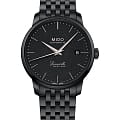 Mido Mido Baroncelli Heritage Gent M027.407.33.050.00  M0274073305000 механические мужские часы  черный циферблат, браслет сталь c pvd покрытием — вид спереди