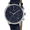 Jacques Lemans Jacques Lemans Retro Classic N-209ZC  N-209ZC автокварц (кинетик) мужские часы синий циферблат, браслет кожаный — вид спереди
