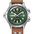 Hamilton Hamilton Khaki Aviation X-Wind Day Date Auto 45mm H77735560  H77735560 механические мужские часы зеленый циферблат, браслет кожаный — вид спереди