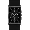 Jacques Lemans Jacques Lemans York 1-1818A  1-1818A кварцевые мужские часы черный циферблат, браслет кожаный — вид спереди