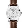Longines Longines Conquest L3.376.4.76.5  L33764765 кварцевые женские часы серебристый циферблат, браслет кожаный — вид спереди
