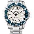 Citizen Citizen Automatic NJ0171-81A  NJ0171-81A механические мужские часы белый циферблат, браслет нержавеющая сталь — вид спереди