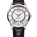 Maurice Lacroix Maurice Lacroix Pontos Day Date PT6358-SS001-230-2  PT6358-SS001-230-2 механические мужские часы белый циферблат, браслет кожаный — вид спереди