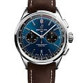 Breitling Breitling Premier B01 Chronograph 42 AB0118221C1X2  AB0118221C1X2 механические мужские часы синий циферблат, браслет кожаный — вид спереди