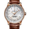 Breitling Breitling Navitimer Automatic 35 R17395211A1P1  R17395211A1P1 механические женские часы белый циферблат, браслет кожаный — вид спереди