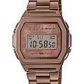 Casio Casio Collection A1000RG-5EF Retro A1000RG-5EF кварцевые мужские часы коричневый циферблат, браслет сталь с ip покрытием — вид спереди