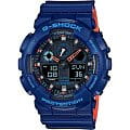 Casio Casio G-Shock GA-100L-2A GA-100 GA-100L-2A электронные мужские часы черный циферблат, браслет пластик — вид спереди