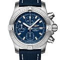 Breitling Breitling Avenger Chronograph 43 A13385101C1X2  A13385101C1X2 механические мужские часы синий циферблат, браслет кожаный — вид спереди