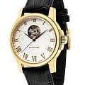 Earnshaw Earnshaw ES-0036-04  ES-0036-04 механические мужские часы белый циферблат, браслет кожаный — вид спереди