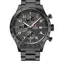 Swiss Military by Chrono Swiss Military by Chrono Sports SM34084.04  SM34084.04 кварцевые мужские часы черный циферблат, браслет нержавеющая сталь с pvd-покрытием — вид спереди