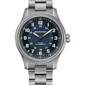 Hamilton Hamilton Khaki Field Titanium Auto H70545140  H70545140 механические мужские часы  синий циферблат, браслет титановый — вид спереди