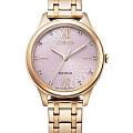 Citizen Citizen Eco-Drive EM0503-75X  EM0503-75X кварцевые женские часы  розовый циферблат, браслет нержавеющая сталь с ip-покрытием — вид спереди
