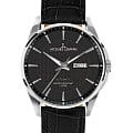 Jacques Lemans Jacques Lemans Classic 1-2154A  1-2154A кварцевые мужские часы черный циферблат, браслет кожаный — вид спереди