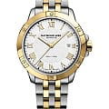 Raymond Weil Raymond Weil Tango 8160-STP-00308  8160-STP-00308 кварцевые мужские часы белый циферблат, браслет нержавеющая сталь с pvd-покрытием — вид спереди