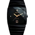 Rado Rado Sintra R13723712  R13723712 кварцевые мужские часы черный циферблат, браслет керамика — вид спереди