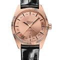 Omega Omega Constellation Globemaster  130.53.41.22.99.002 Globemaster 13053412299002 механические мужские часы  золотой циферблат, браслет кожаный — вид спереди
