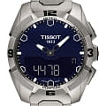 Tissot Tissot T-Touch Expert Solar T091.420.44.041.00 T Touch T0914204404100 кварцевые мужские часы  синий циферблат, браслет титановый — вид спереди